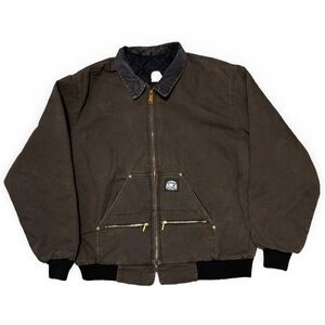 Vintage Polar King By KEY Workwear Warm Coat Jacket Zip Up Dark Brown XL Tall